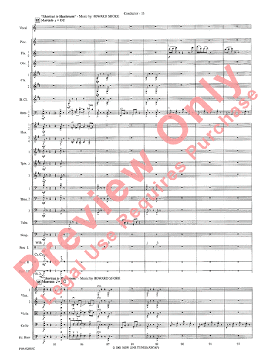 Symphonic Suite from The Lord of the Rings (The Fellowship of the Ring) - Conductor Full Orchestra scores gallery preview page 15