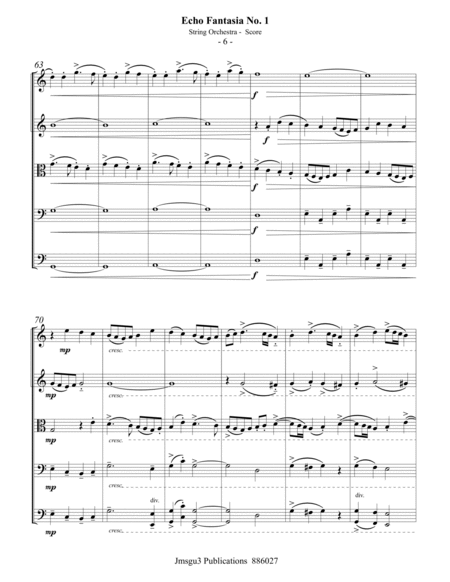 Sweelinck: Echo Fantasia No. 1 for String Orchestra - Score Only image number null