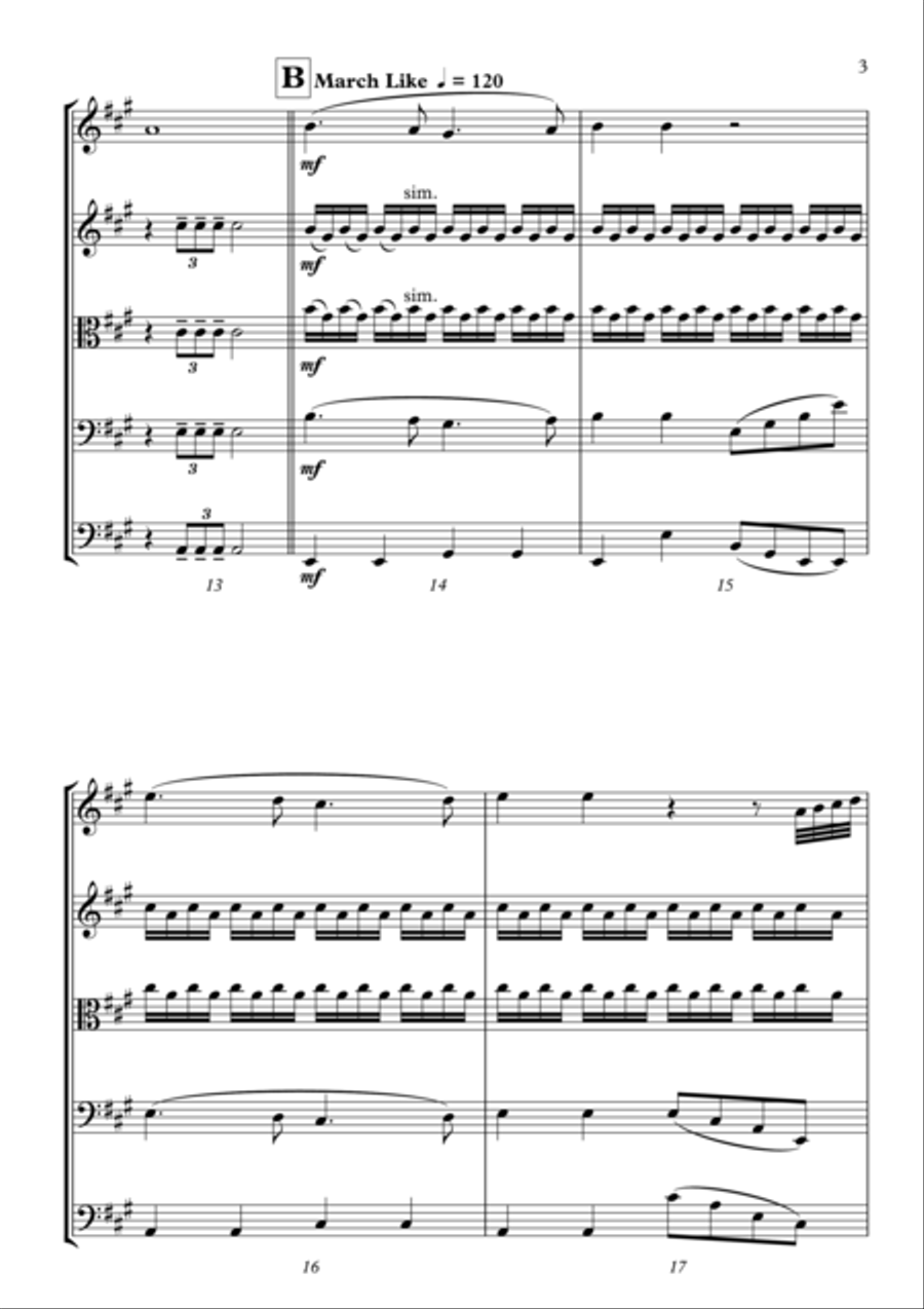 Fantasia: Men of Harlech String Orchestra scores gallery preview page 3