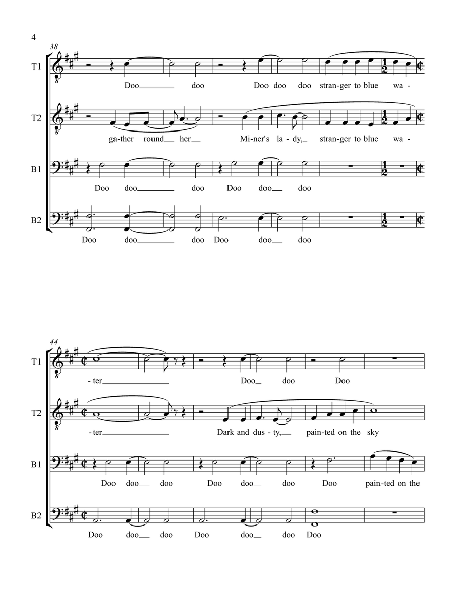 Take Me Home, Country Roads TTBB scores gallery preview page 4