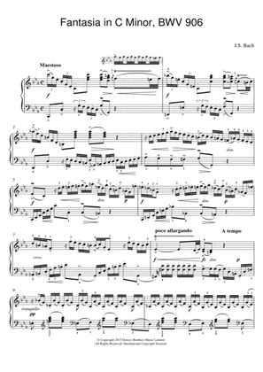 Book cover for Fantasia in C Minor, BWV 906