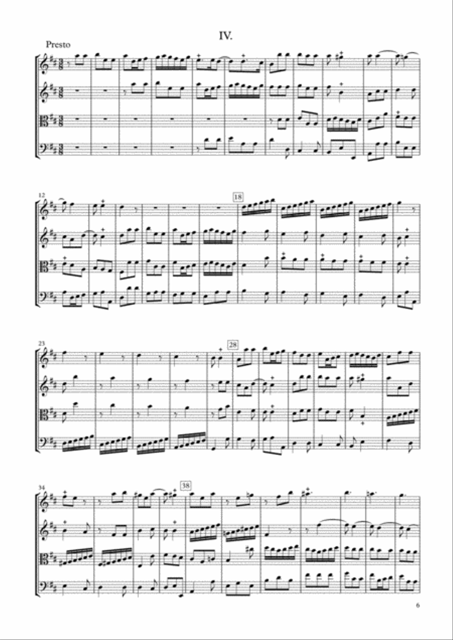 Sonata Op.34-4 for String Quartet String Quartet scores gallery preview page 6