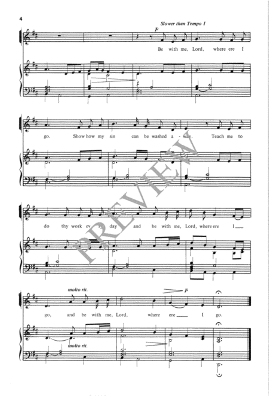 Be with Me, Lord Unison Choir scores gallery preview page 5