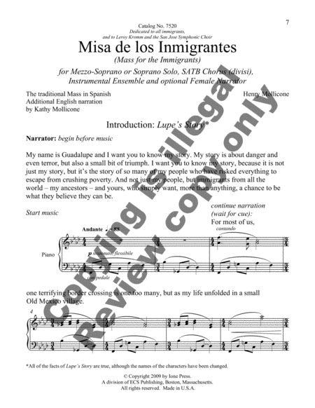 Misa de los Inmigrantes (Mass for the Immigrants) (Piano/Vocal Score)
