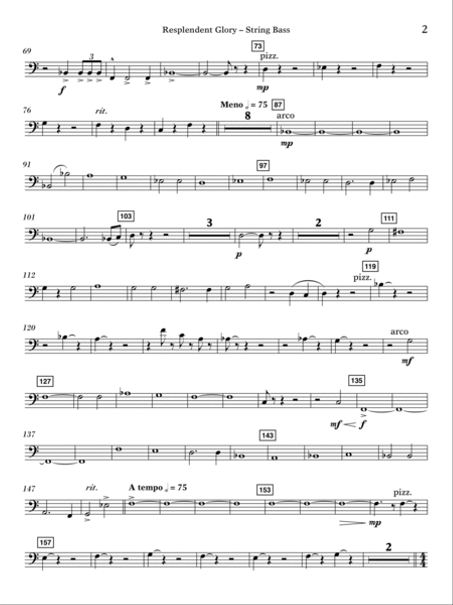 Resplendent Glory - String Bass Concert Band scores gallery preview page 2