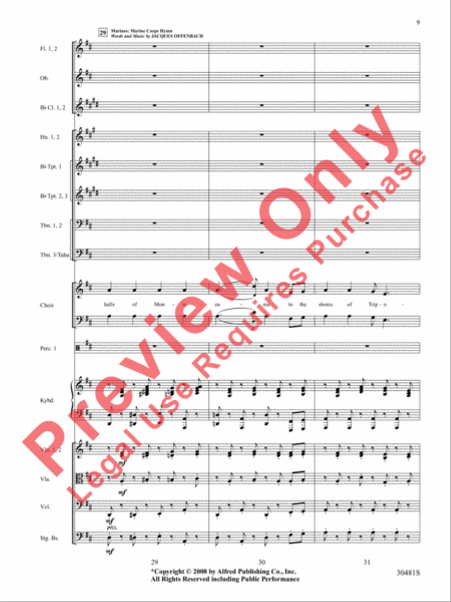 A Tribute to the Armed Services (A Medley) Choir scores gallery preview page 10