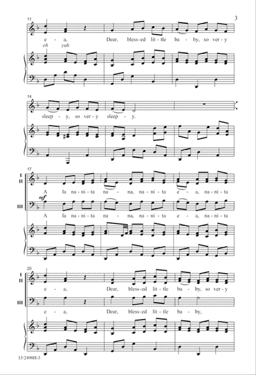A la Nanita Nana A la Nanita Nana 3-Part scores gallery preview page 3