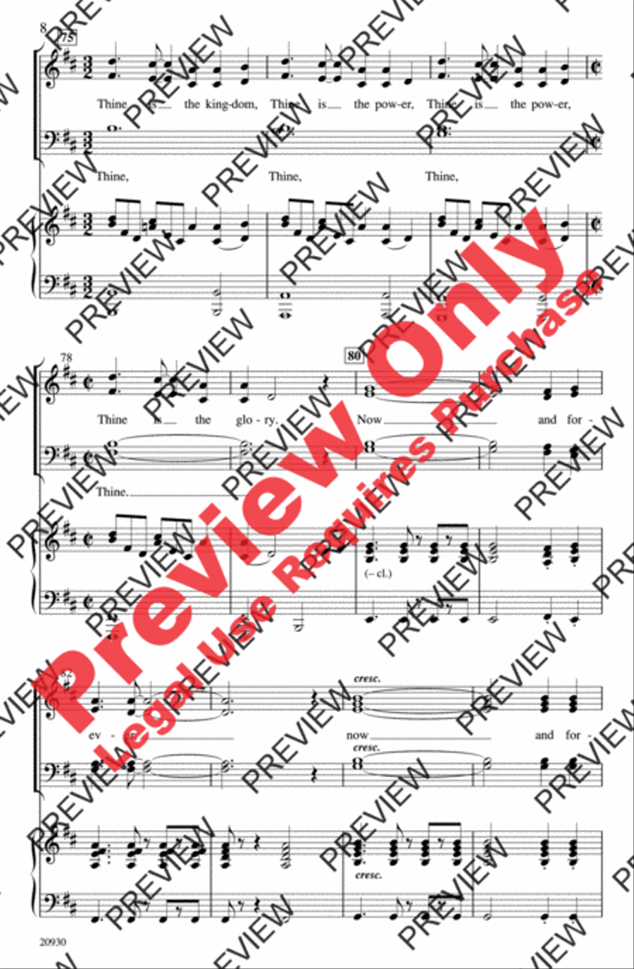 Our Father (The Lord's Prayer in a Caribbean Style) 4-Part scores gallery preview page 8