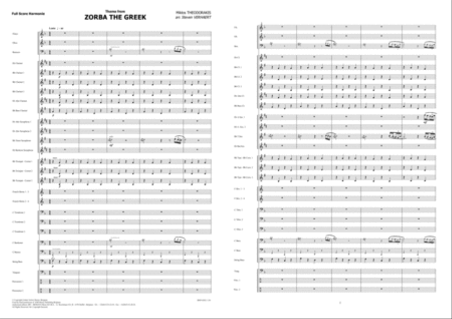Zorba The Greek Concert Band scores gallery preview page 2