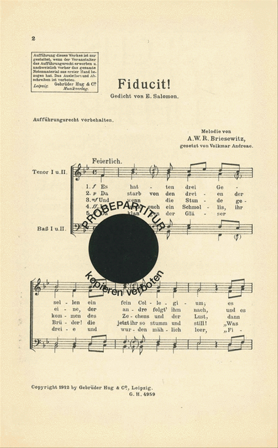Fiducit Men's Choir scores gallery preview page 1