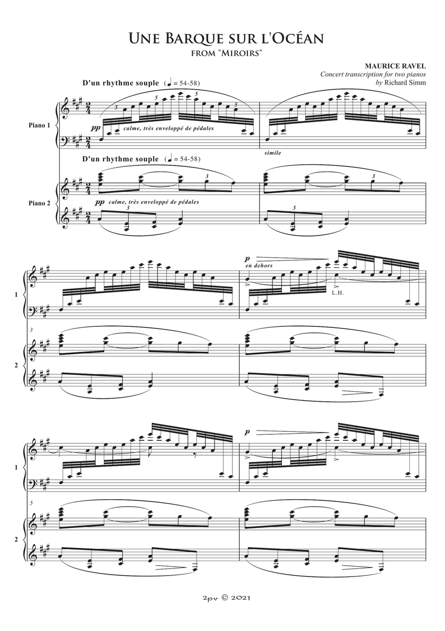 "Une barque sur l'océan", for 2 pianos