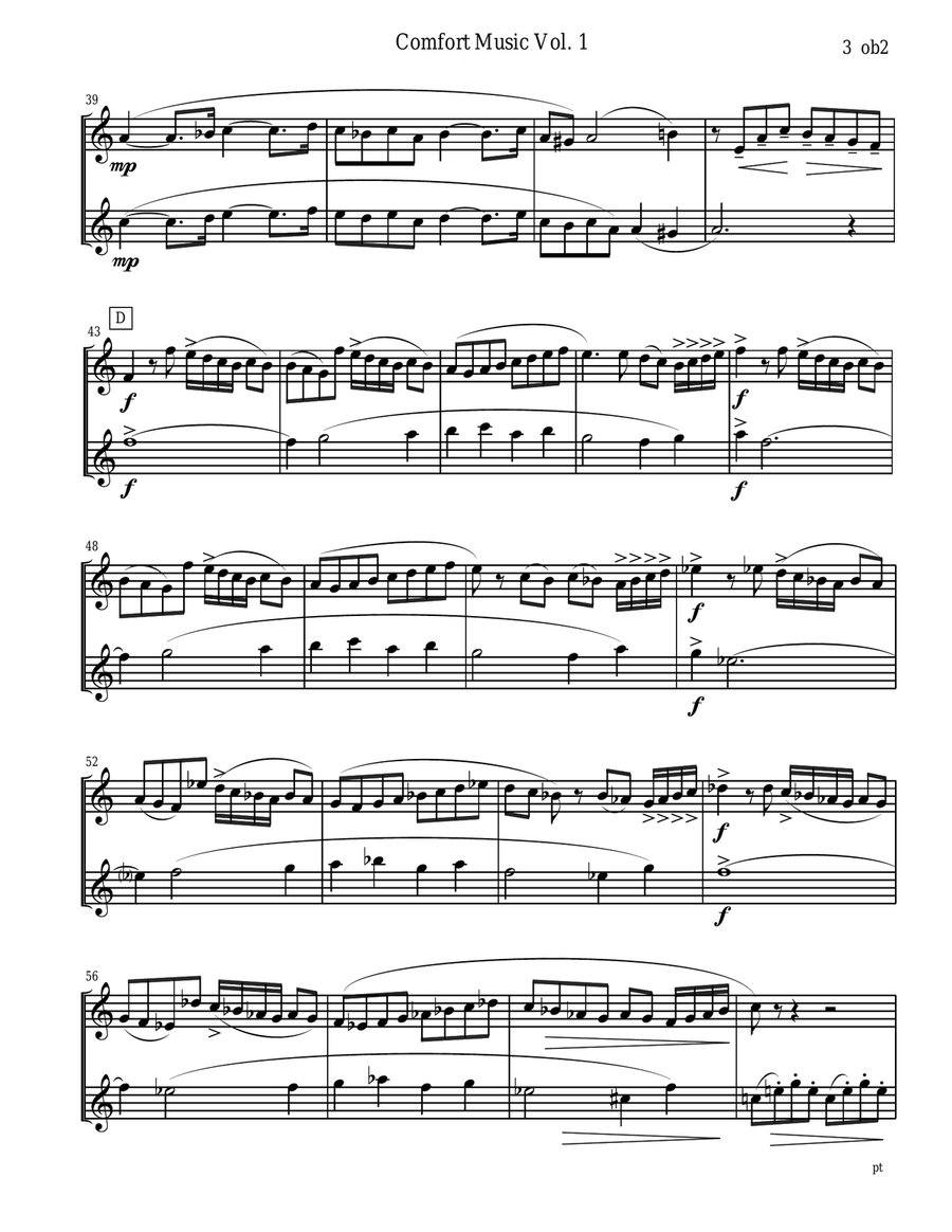 Comfort Music for Oboe Duet Woodwind Duet scores gallery preview page 3