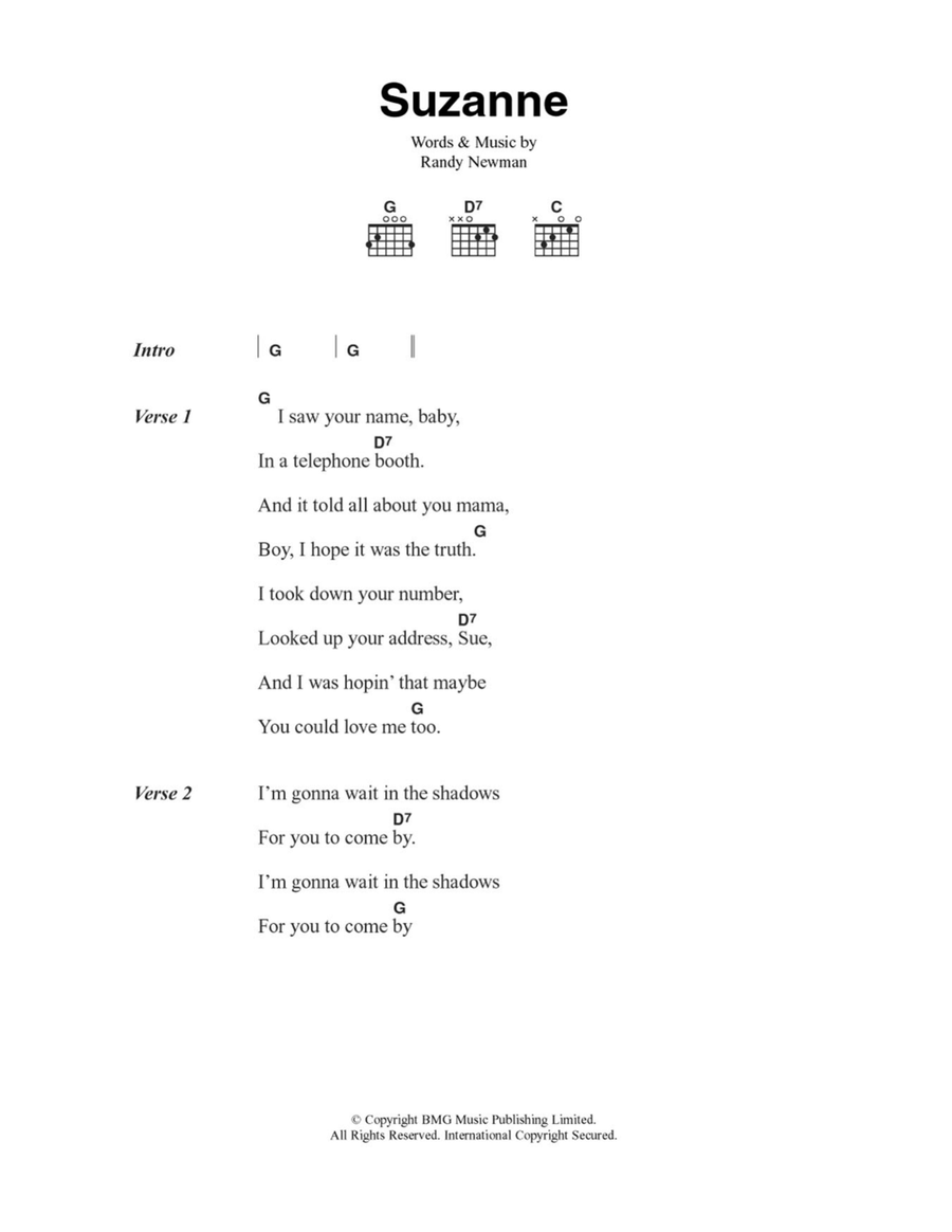 Suzanne Acoustic Guitar scores gallery preview page 1