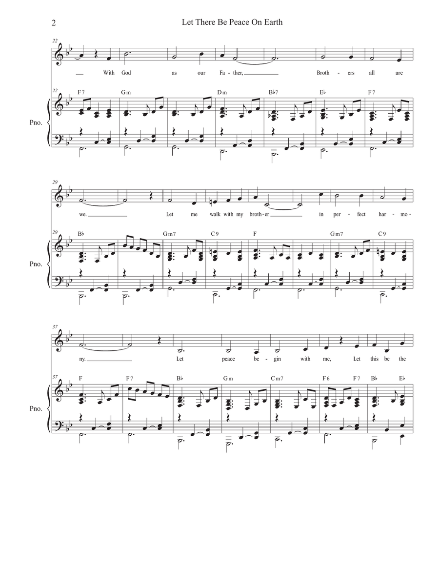 Let There Be Peace On Earth Unison Choir scores gallery preview page 2