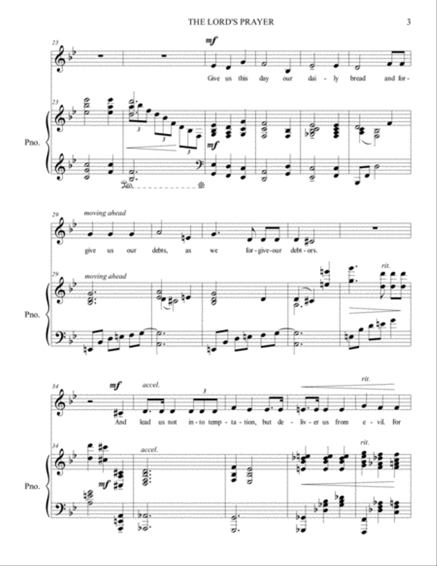 The Lord's Prayer The Lord's Prayer Medium Voice scores gallery preview page 3