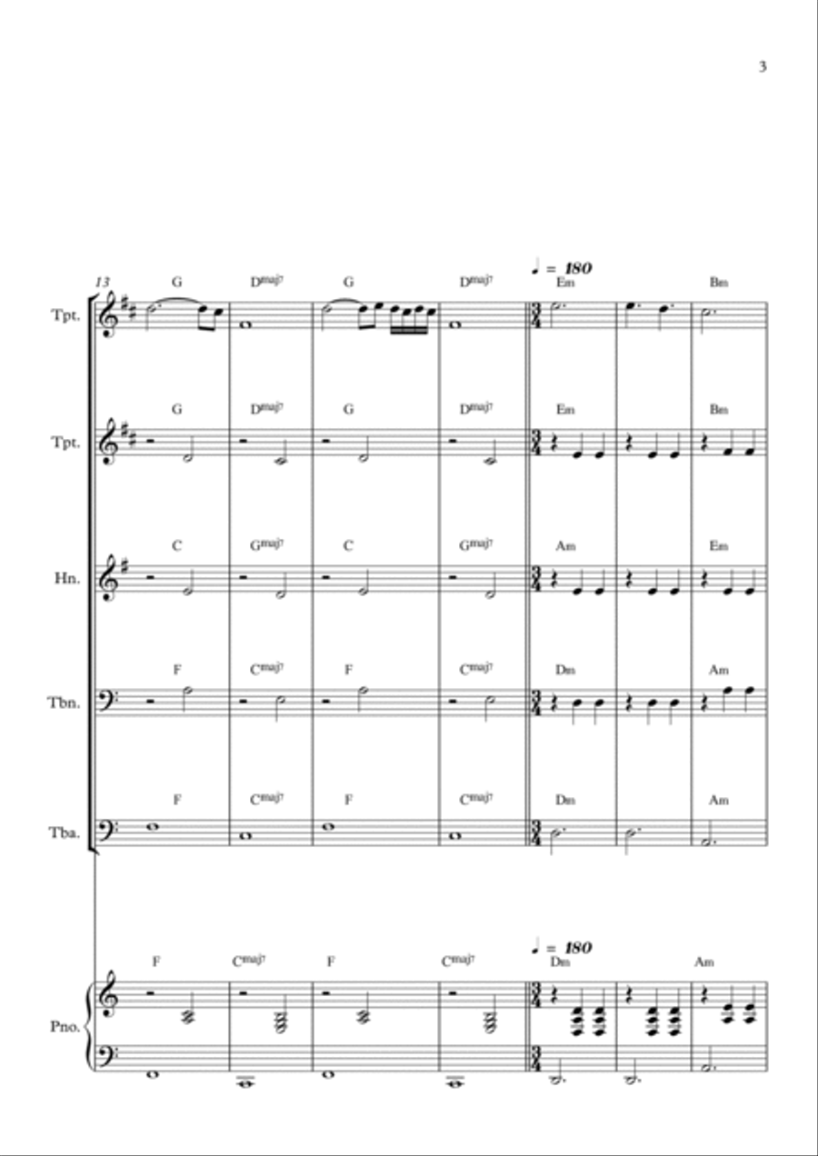 La Valse D'amelie Brass Ensemble scores gallery preview page 3