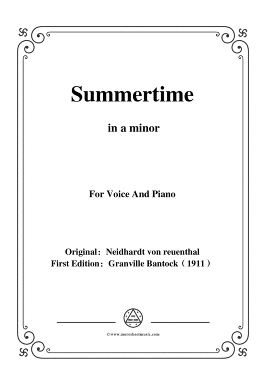 Bantock-Folksong,Summertime(Sommerlied),in a minor,for Voice and Piano image number null