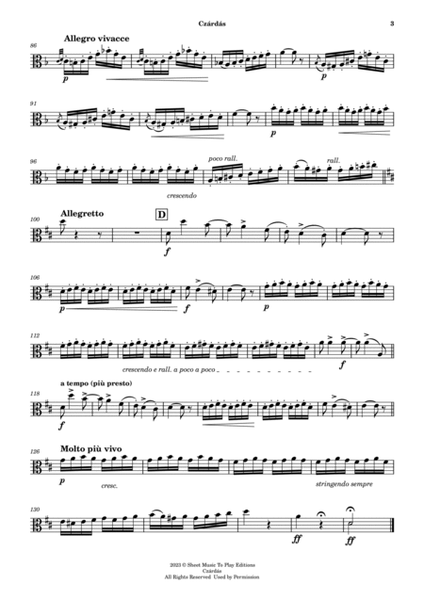 Czardas - Viola and Piano (Individual Parts) image number null