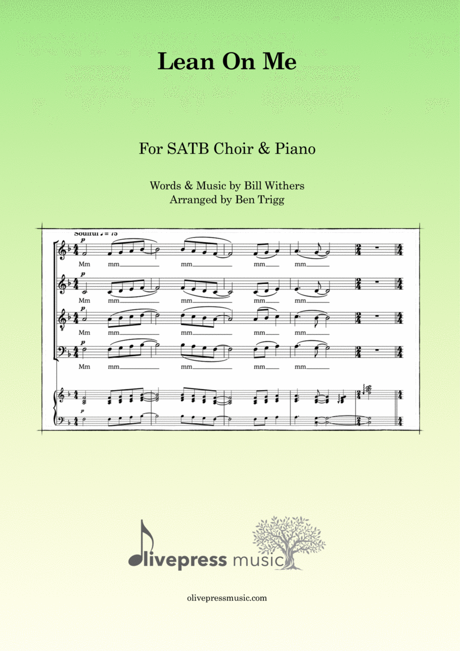 Lean On Me 4-Part scores gallery preview page 1