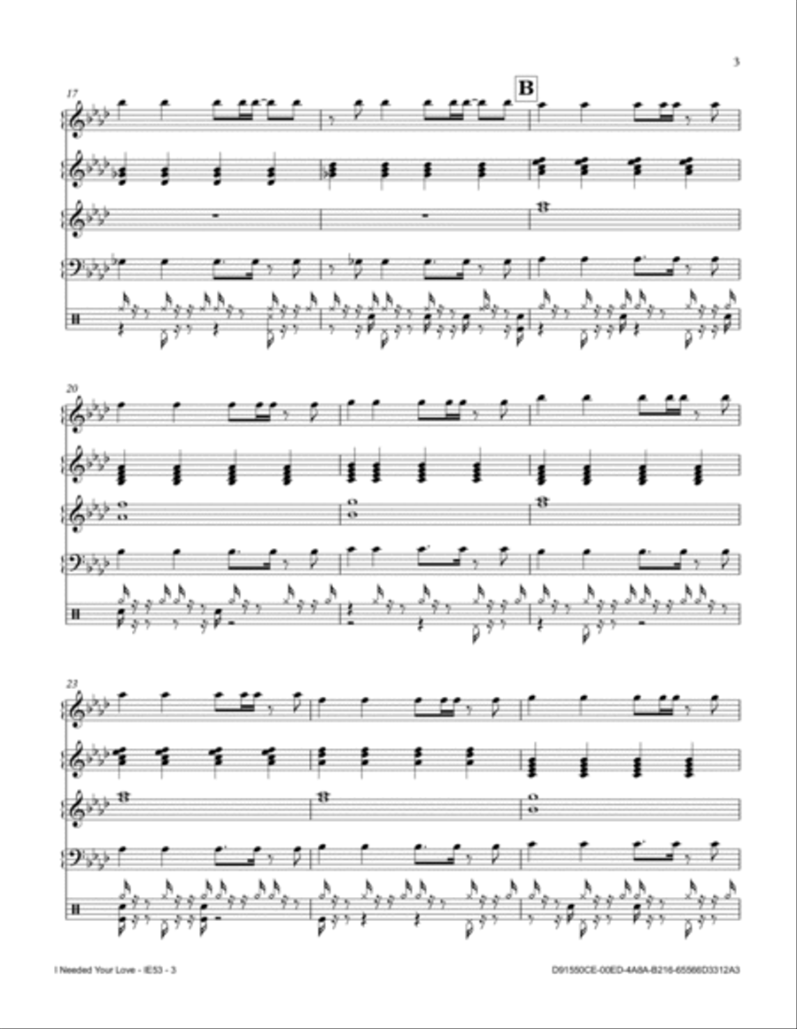 I Needed Your Love I Needed Your Love Small Ensemble scores gallery preview page 3