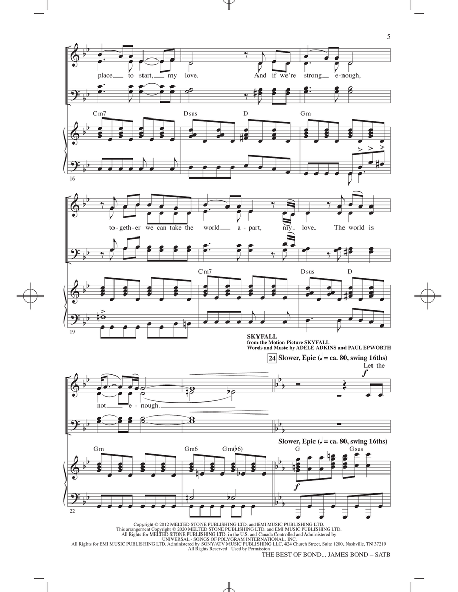 The Best of Bond... James Bond (Choral Medley) 4-Part scores gallery preview page 4