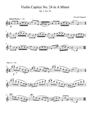 Book cover for Paganini - Caprice No. 24 in A Minor (Violin)