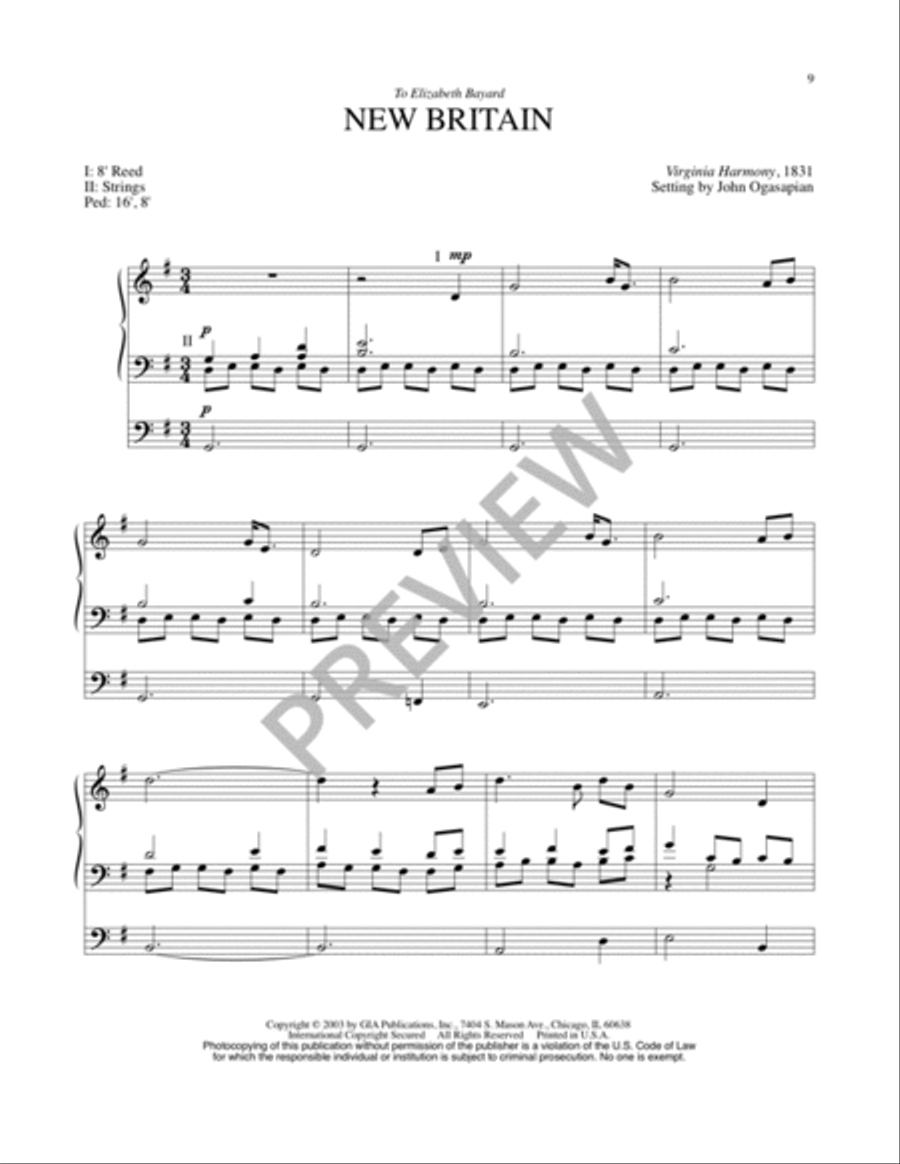 Five Preludes on Early American Tunes Organ scores gallery preview page 11