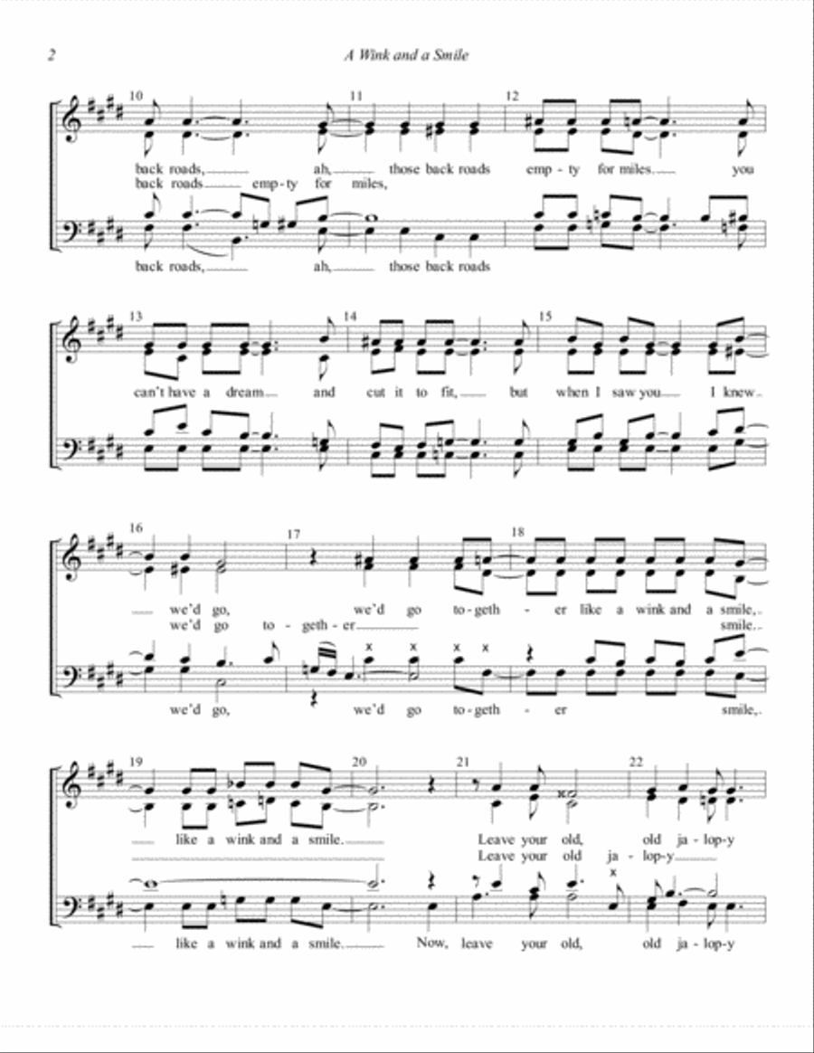 A Wink And A Smile (arr. Kim Brittain) 4-Part scores gallery preview page 2