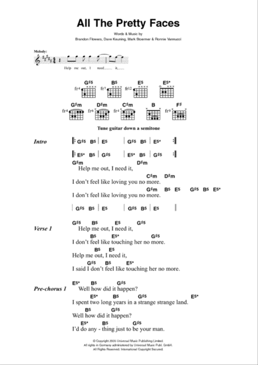 All The Pretty Faces All The Pretty Faces Guitar scores gallery preview page 1