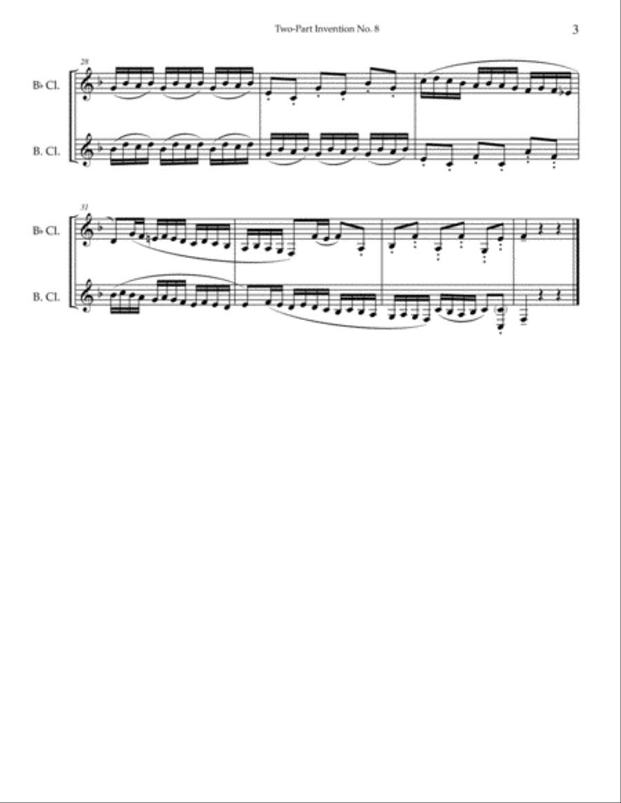 Four Bach Inventions Four Bach Inventions Clarinet Duet scores gallery preview page 4