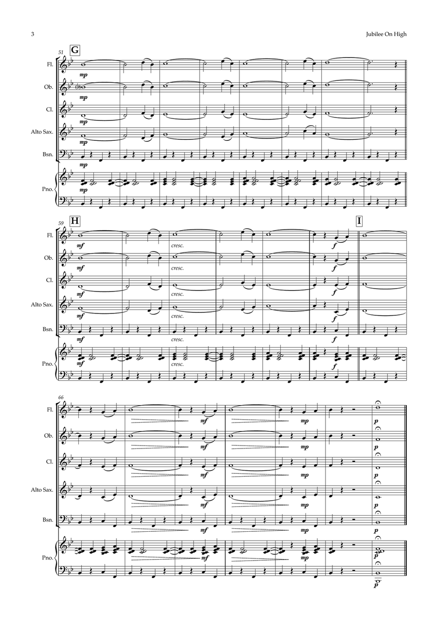Jubilee On High (school/training ensemble) Woodwind Ensemble scores gallery preview page 3