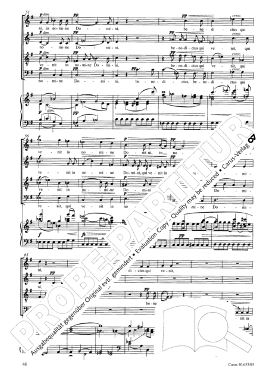 Mass in D Major (Missa in D) 4-Part scores gallery preview page 47