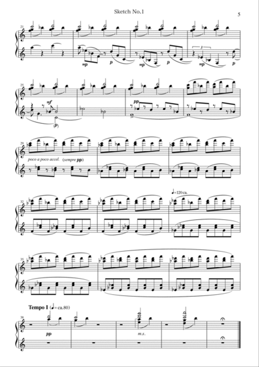 Sketches for piano No.1 (5 pieces) Piano Method scores gallery preview page 5