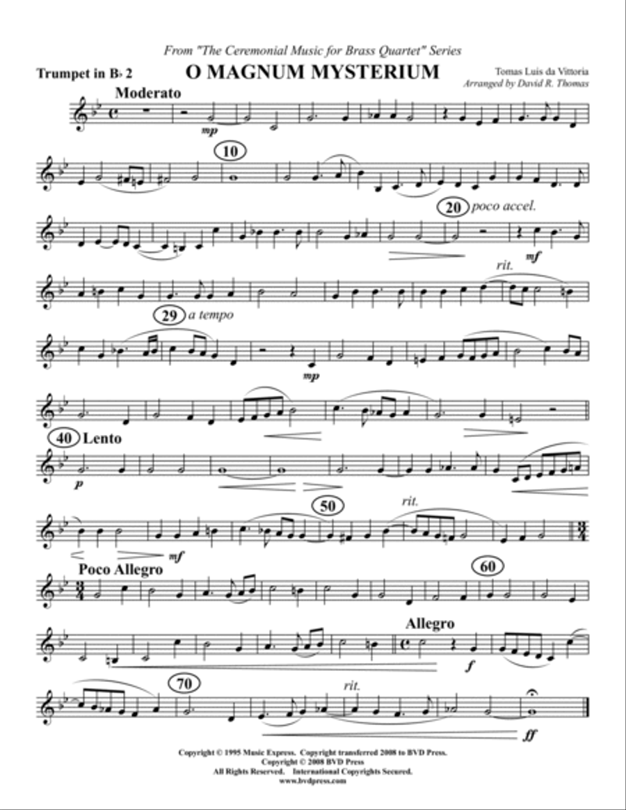 O Magnum Mysterium Brass Quartet scores gallery preview page 4