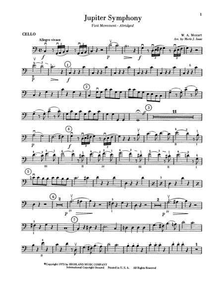 Jupiter Symphony, 1st Movement: Cello