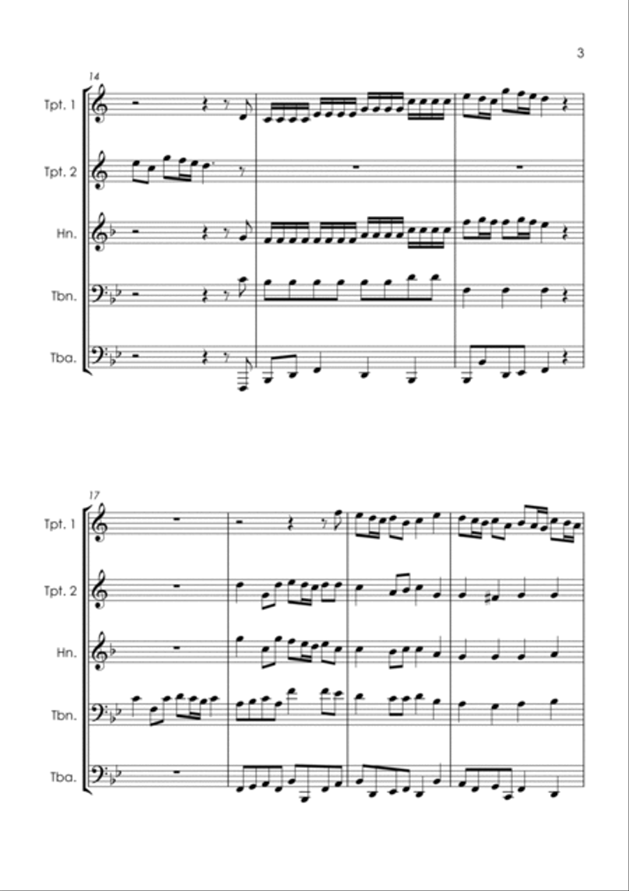 Let The Bright Seraphim from ’Samson’ - brass quintet Brass Quintet scores gallery preview page 5