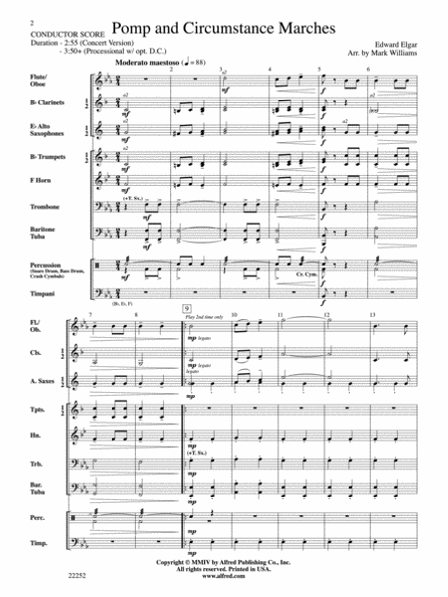 Pomp and Circumstance Marches Concert Band scores gallery preview page 2