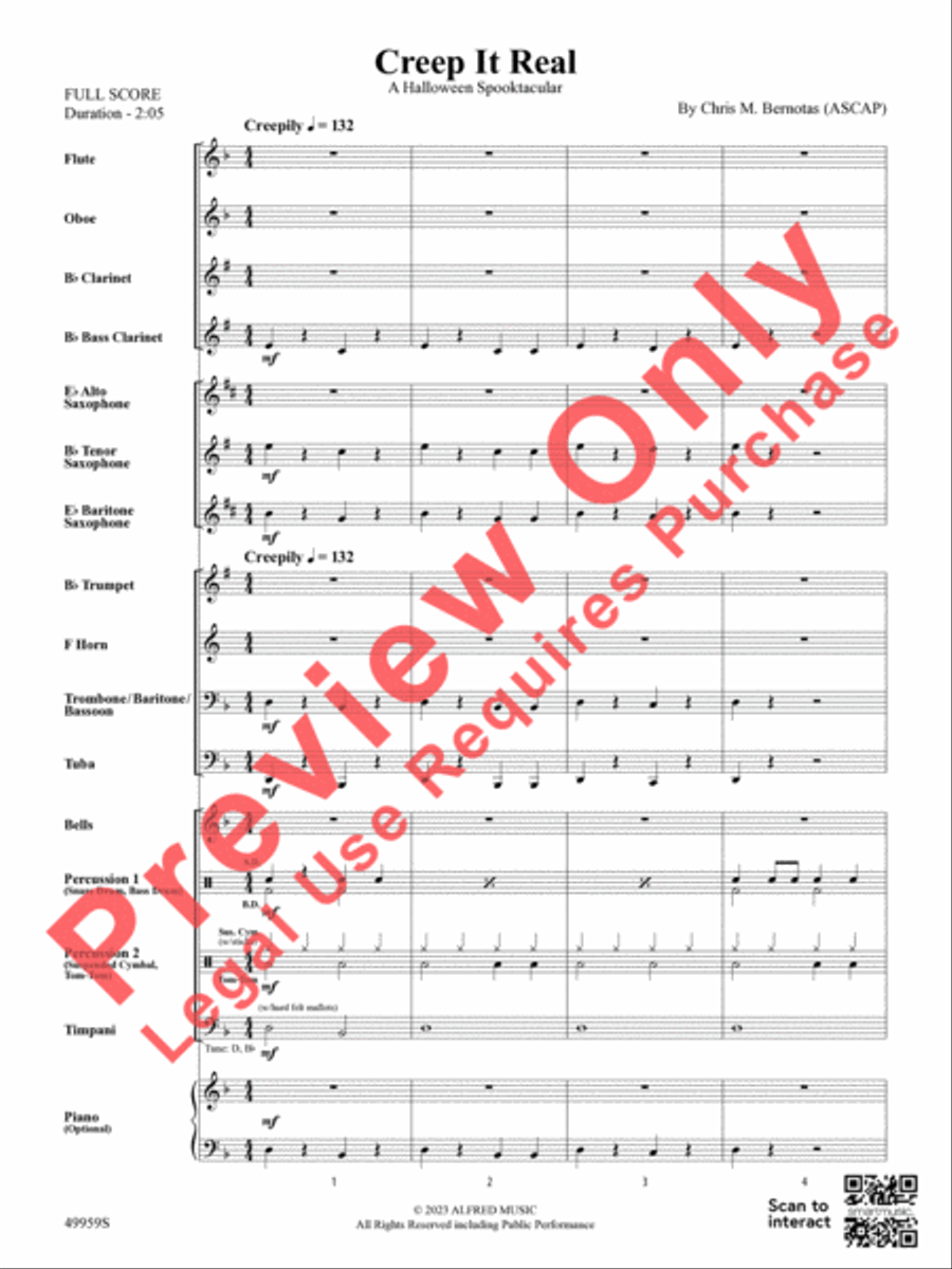 Creep It Real Creep It Real Concert Band scores gallery preview page 4