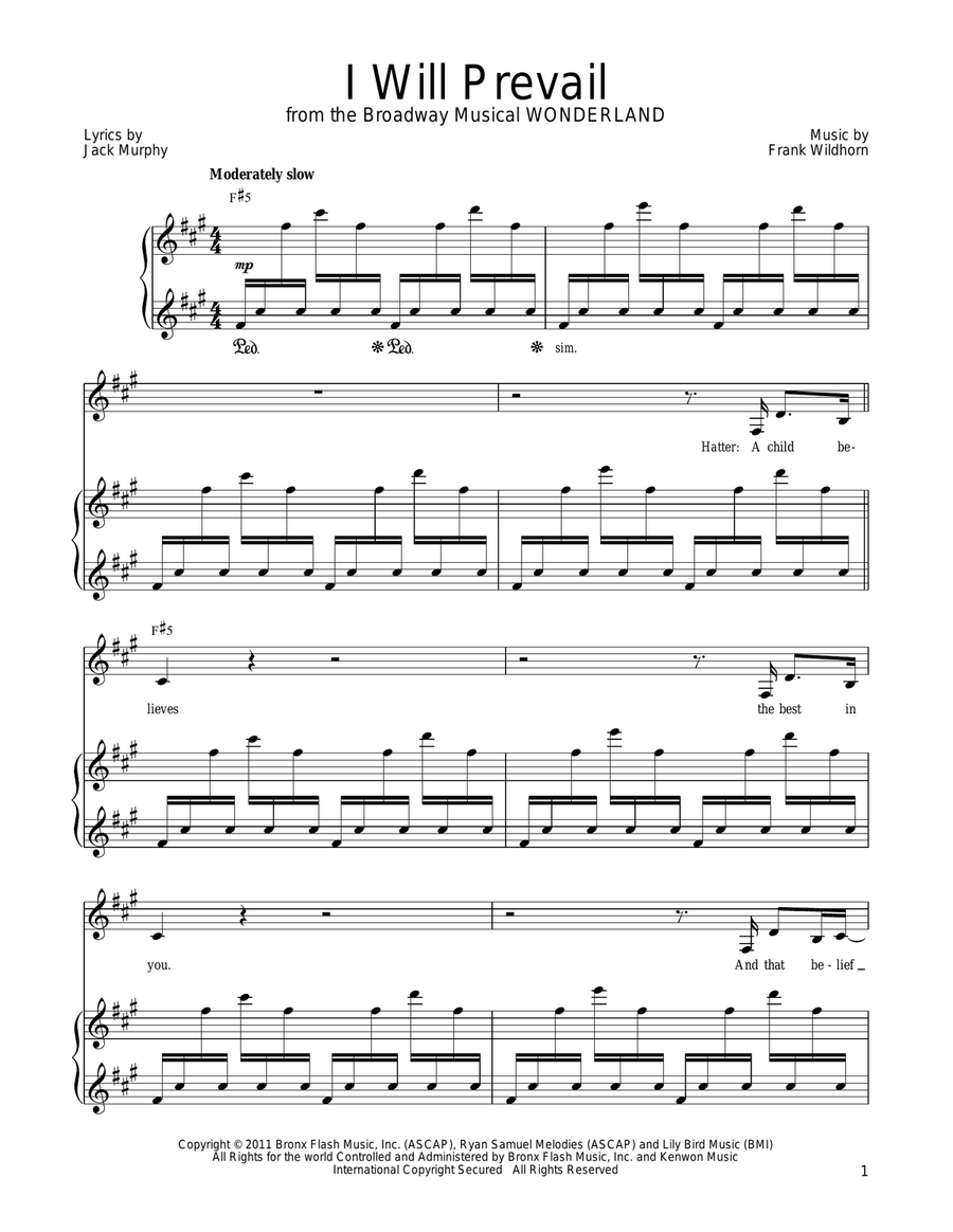 I Will Prevail I Will Prevail Piano, Vocal, Guitar scores gallery preview page 1