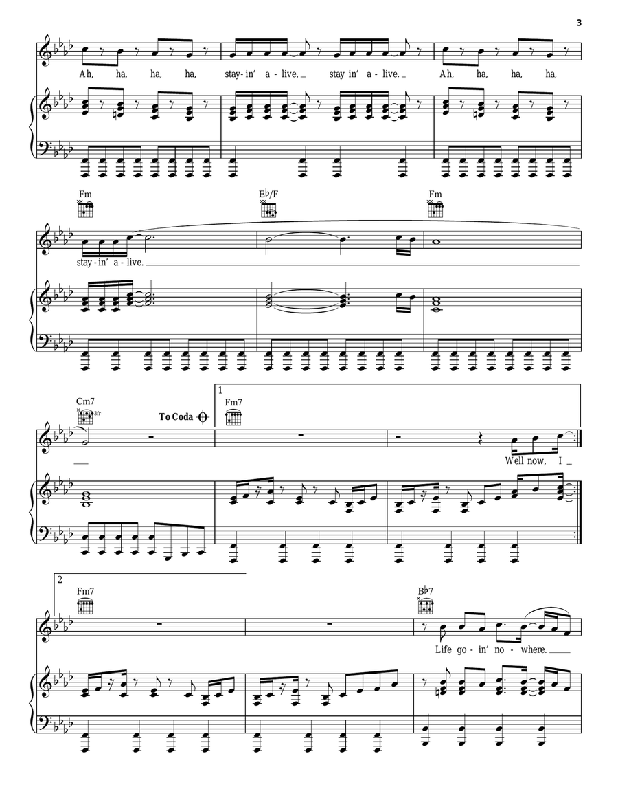 Stayin' Alive Acoustic Guitar scores gallery preview page 3