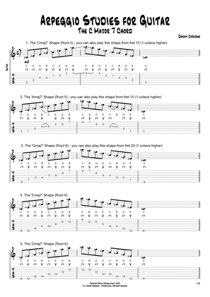 Arpeggio Studies for Guitar - The C Major 7 Chord