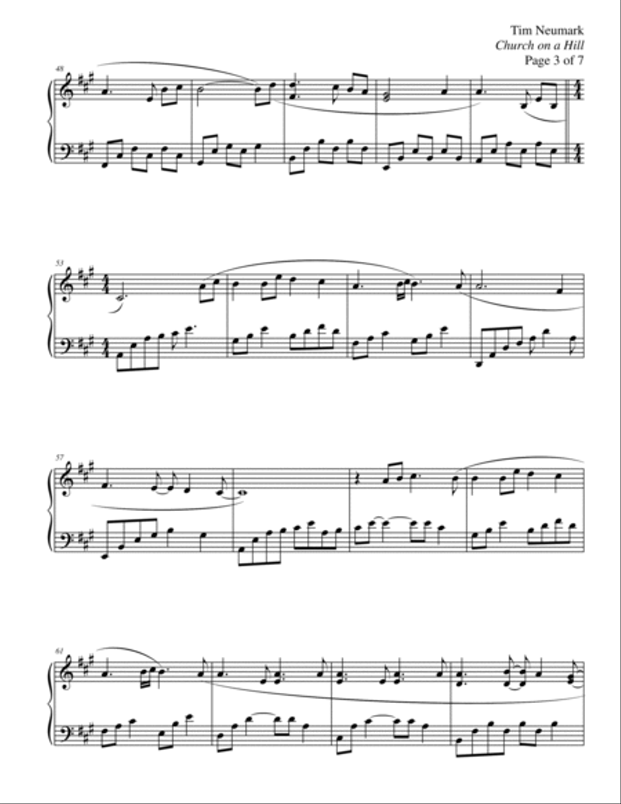Church on a Hill Church on a Hill Piano Solo scores gallery preview page 3