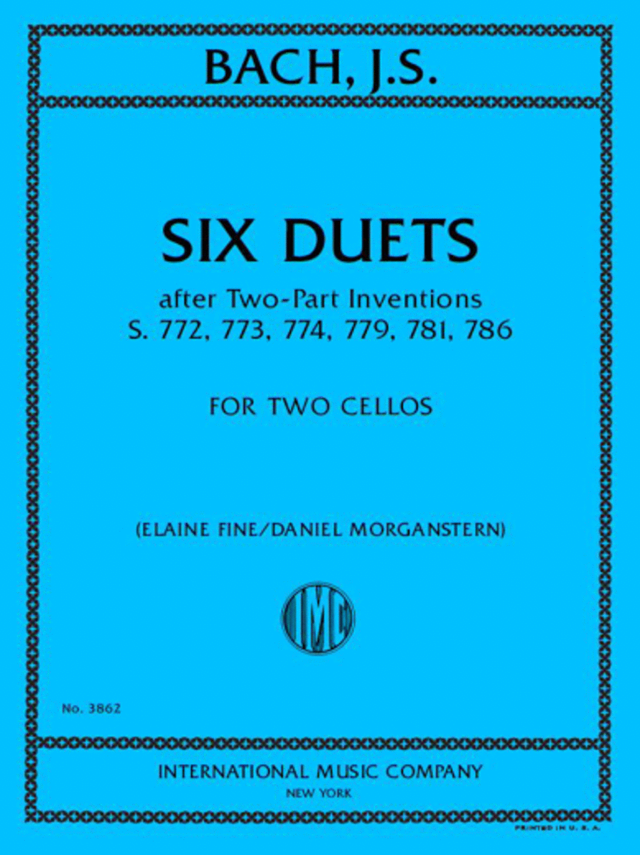 Six Duets After Two-Part Inventions, S. 772, 773, 774, 779, 781, 786 Cello scores gallery preview page 1