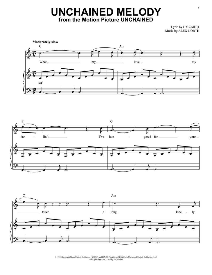 Unchained Melody Voice scores gallery preview page 1