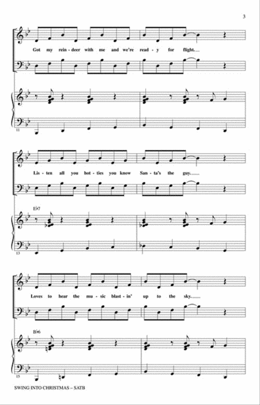 Swing into Christmas Vocal Jazz Ensemble scores gallery preview page 3