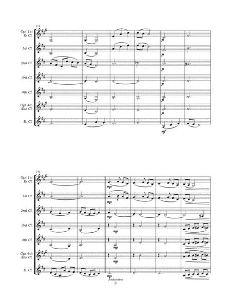 Andantino from Pieces posthumes for Clarinet Choir image number null