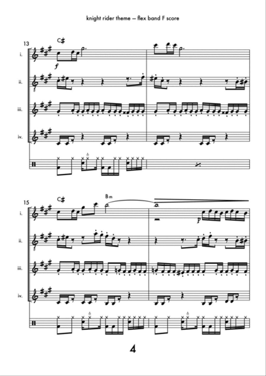 Knight Rider Theme English Horn scores gallery preview page 5
