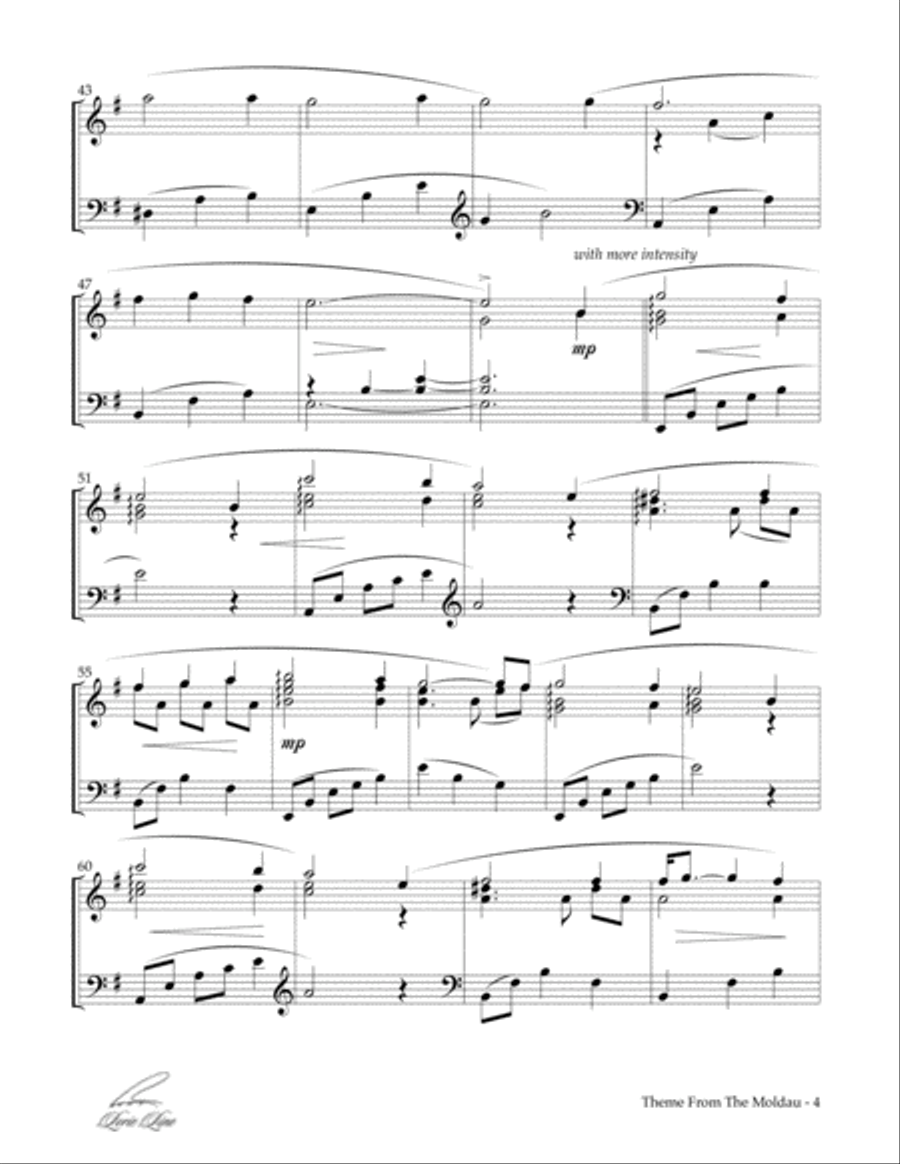 Theme And Variations From The Moldau Piano Solo scores gallery preview page 4