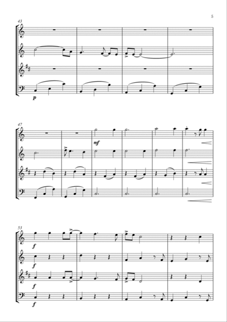 Piano Man Woodwind Quartet scores gallery preview page 5