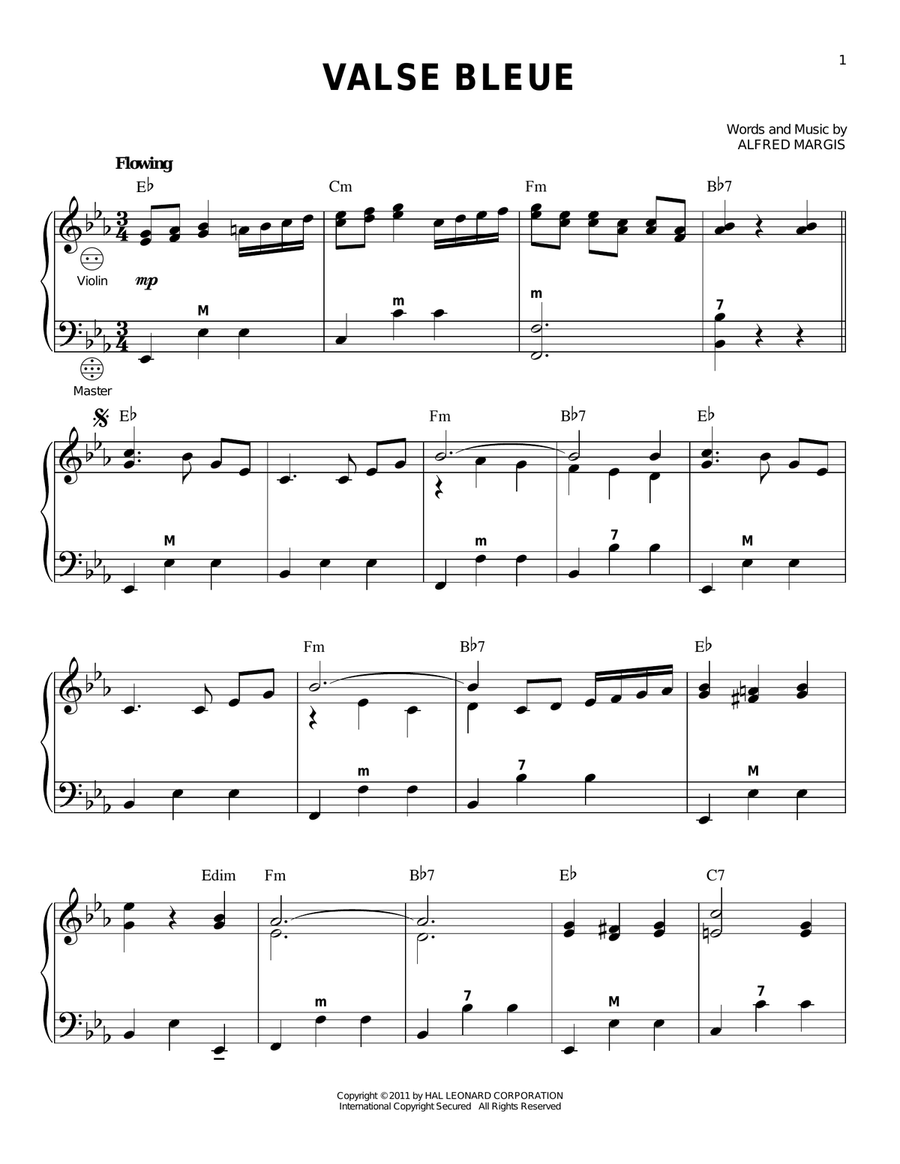 Valse Bleue Valse Bleue Piano scores gallery preview page 1